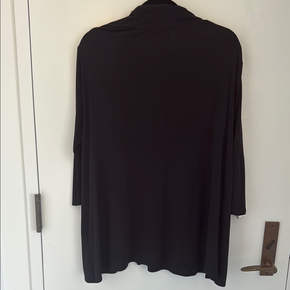 Eileen Fisher Black Silk Pullover Blouse - Picture 3 of 8